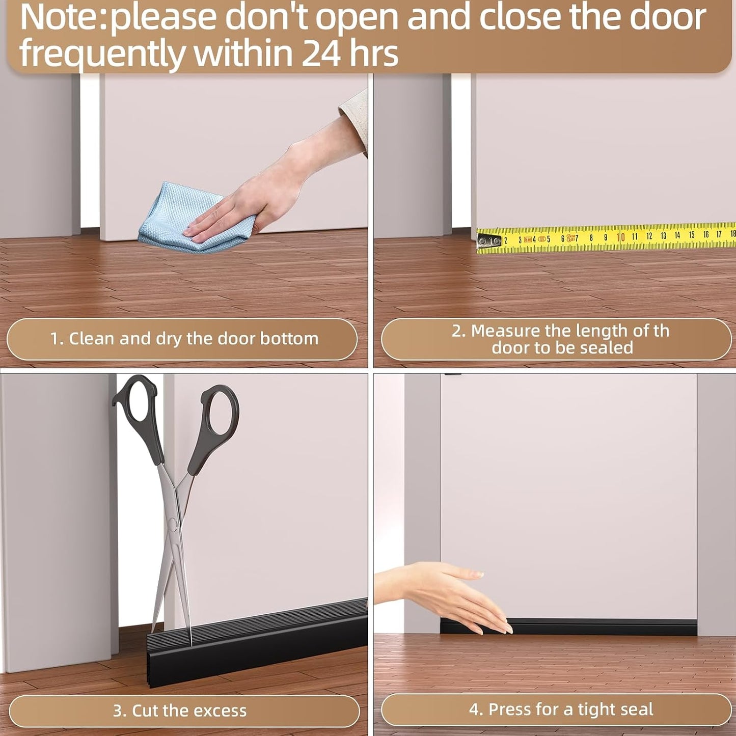 KNEELISA 39" Black Under Door Draft Stopper Interior for 0-1“ Gap,Silicone | Bottom Door Sweep Sound Proofing,Soundproofing Noise Blocker,Gap Filler Soundproof Seal Strip