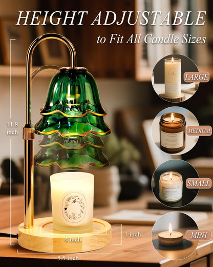 Flower Candle Warmer Lamp with Timer Dimmable, Christmas Birthday Gifts for Women Mom, Candle Warming Light Height Adjustable, Wax Melt Warmer for Jar Scented Candles, Housewarming Candle Lamp