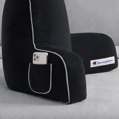 Champion Faux Wool Bedrest Pillow, 100% Polyester Cover and Fill, Spot Clean Only, Navy Blue, 29" x 24.5" x 10.5"