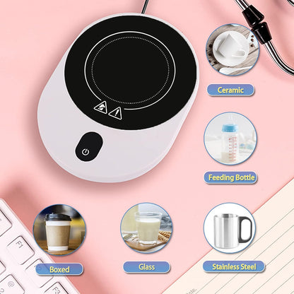 50W Mug/Candle Warmer, Smart Coffee Warmer for Desk, 5 Temp Levels & 1-12H Timing Auto Shut Off, Enlarged Heating Plate Suitable for Most Cups, Gift for Your Friends and Family