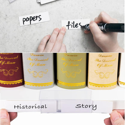 50pcs Labels for Storage Bins Plastic Label Clip, Basket Labels Clip On Wire Shelf Price Label Holder Merchandise Sign Display Holder, 50pcs Label Insert Included (6x4cm)