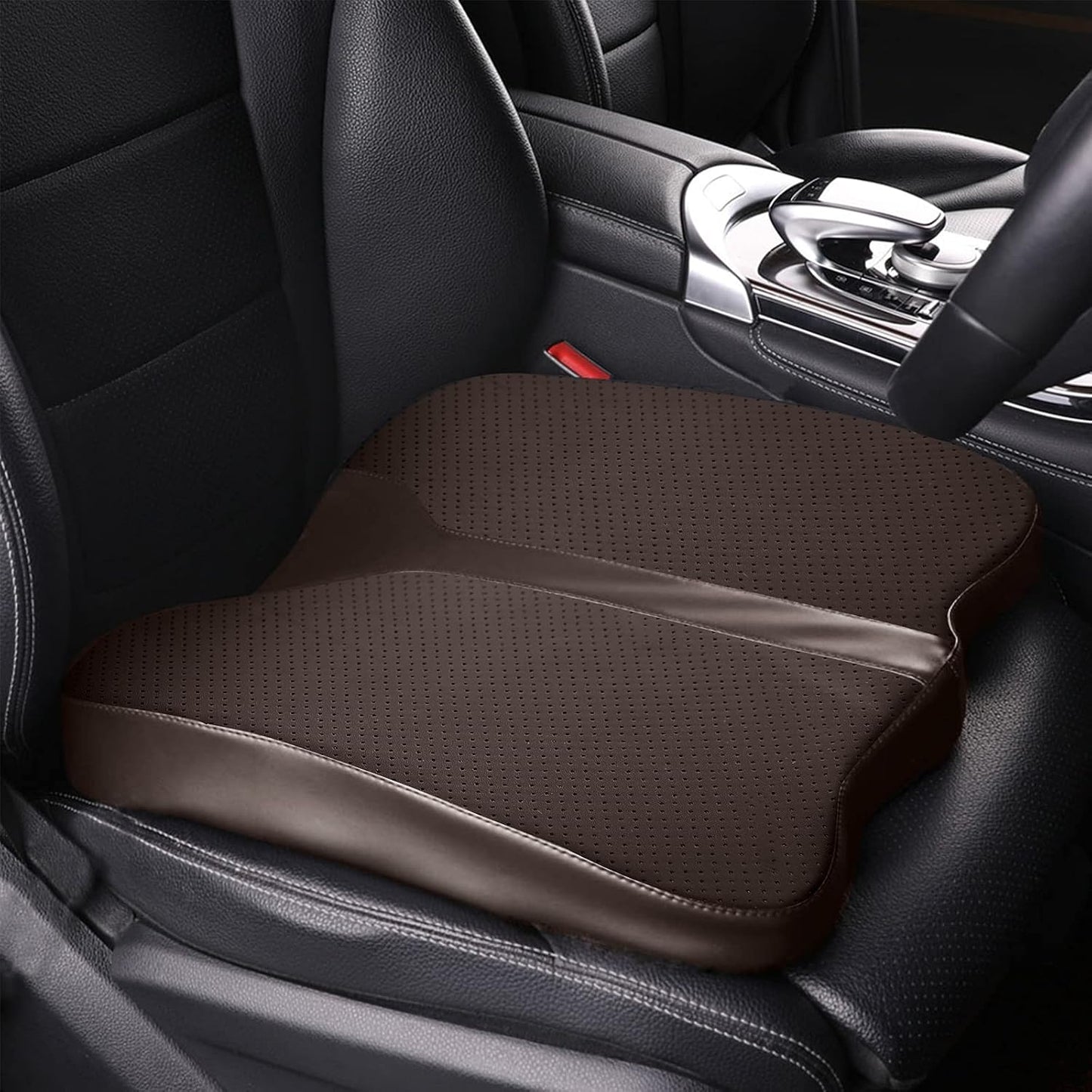 Car Seat Cushion - Comfort Memory Foam Seat Cushion for Car Seat Driver, Tailbone (Coccyx) Pain Relief, Car Seat Cushions for Driving (Gray)