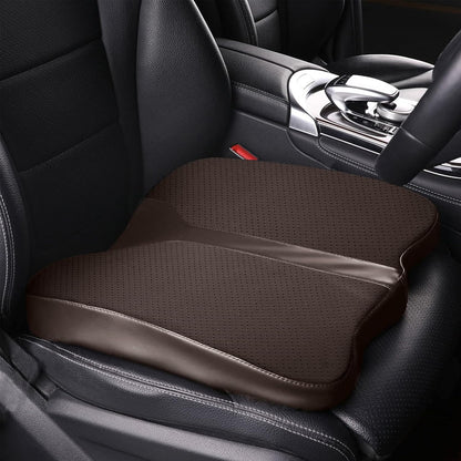 Car Seat Cushion - Comfort Memory Foam Seat Cushion for Car Seat Driver, Tailbone (Coccyx) Pain Relief, Car Seat Cushions for Driving (Gray)