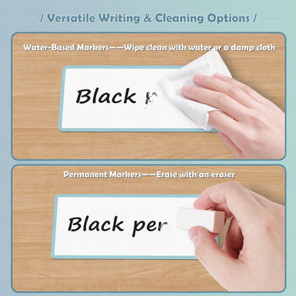 Dry Erase Labels Stickers, 3x5 Inch Reusable Notes for Storage Bins, 20 Pcs | Reusable dry erase labels with removable adhesive for home, office and classroom organization