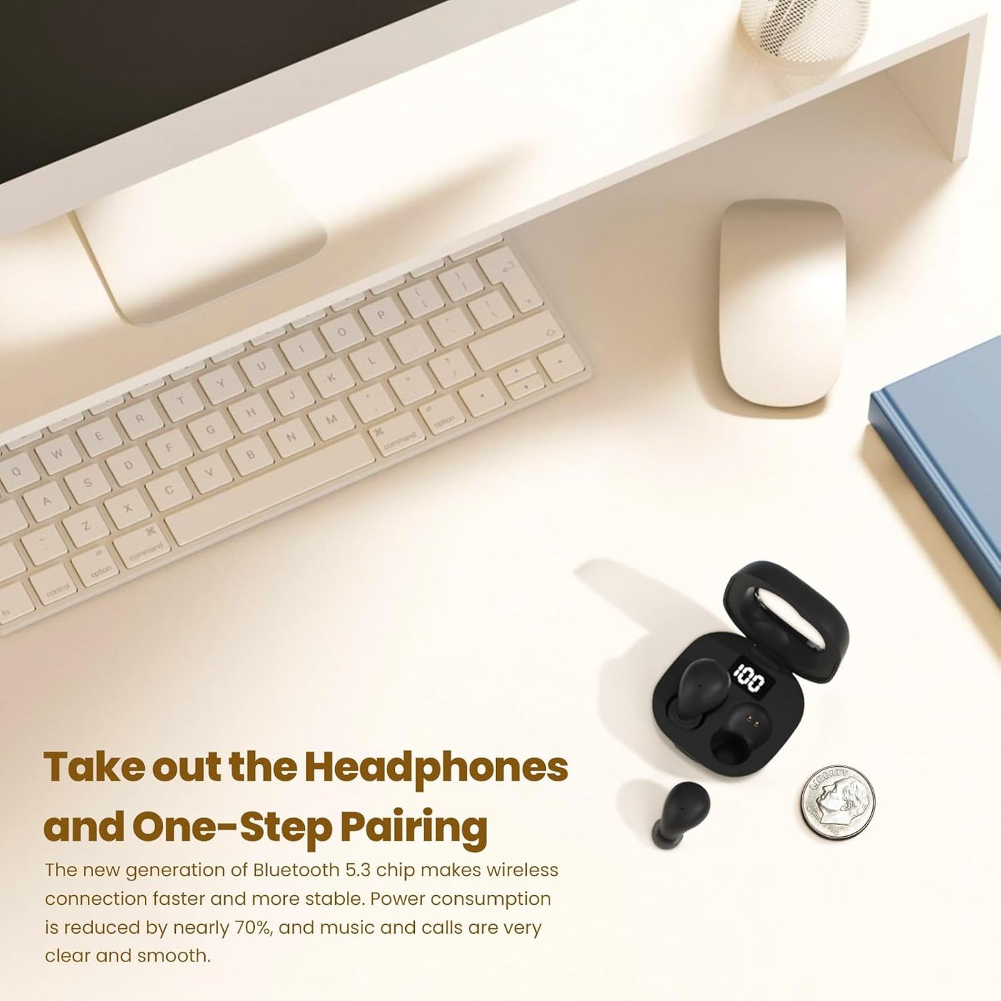 Invisible Mini Sleep Earbuds Ear Buds for Side Sleepers Sleeping, Small Ears Canals Women Wireless Bluetooth Low Profile Smallest Disgused Tiny Micro Discreet Hidden Earbuds Headphones for Work