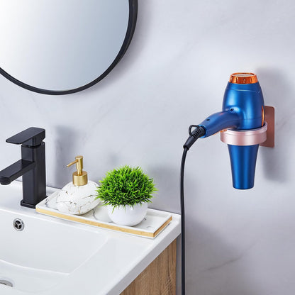 Hair Dryer Holder Wall Mounted, Blow Dryer Holder, Hair Tool Organizer for Hair Dryer Storage Hanger, Adhesive Hairdryer Holder for Bathroom Barber Shop (White)