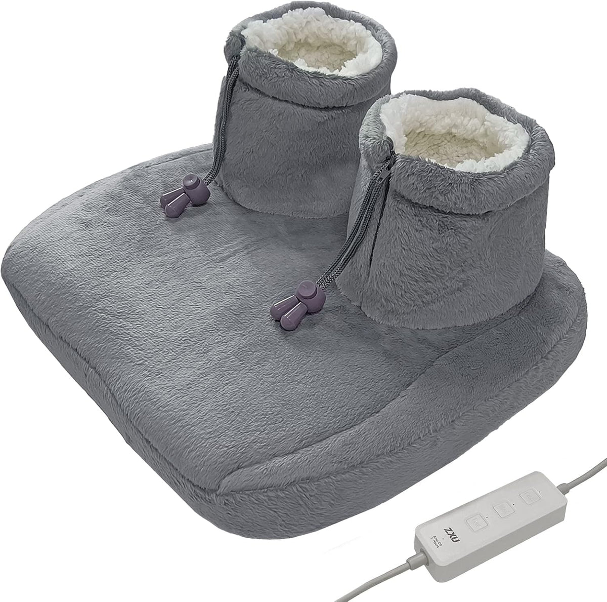 Electric Heated Foot Warmers- Fast-Heating Electric Heating Pad for Foot with 3 Heat Settings,Super-Soft Sherpa-Lined, Machine-Washable, Auto Shut-Off Heated Foot Warmers Under Desk for Men, Women