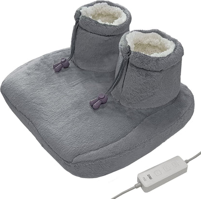 Electric Heated Foot Warmers- Fast-Heating Electric Heating Pad for Foot with 3 Heat Settings,Super-Soft Sherpa-Lined, Machine-Washable, Auto Shut-Off Heated Foot Warmers Under Desk for Men, Women