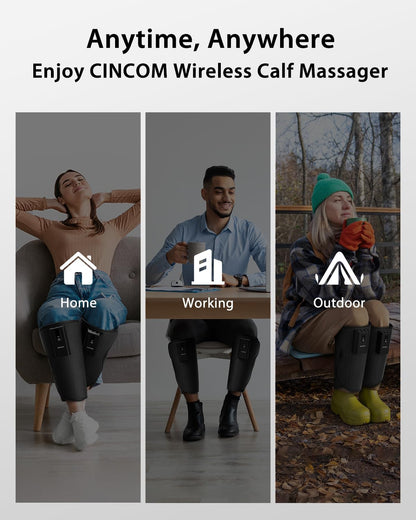 CINCOM Cordless Leg Massager with Heat and Air Compression