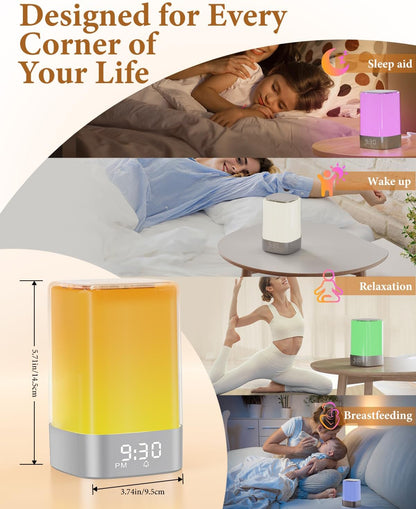 5 in 1 Sound Machine for Sleep,Alarm Clock & Night Light,Bluetooth Speaker