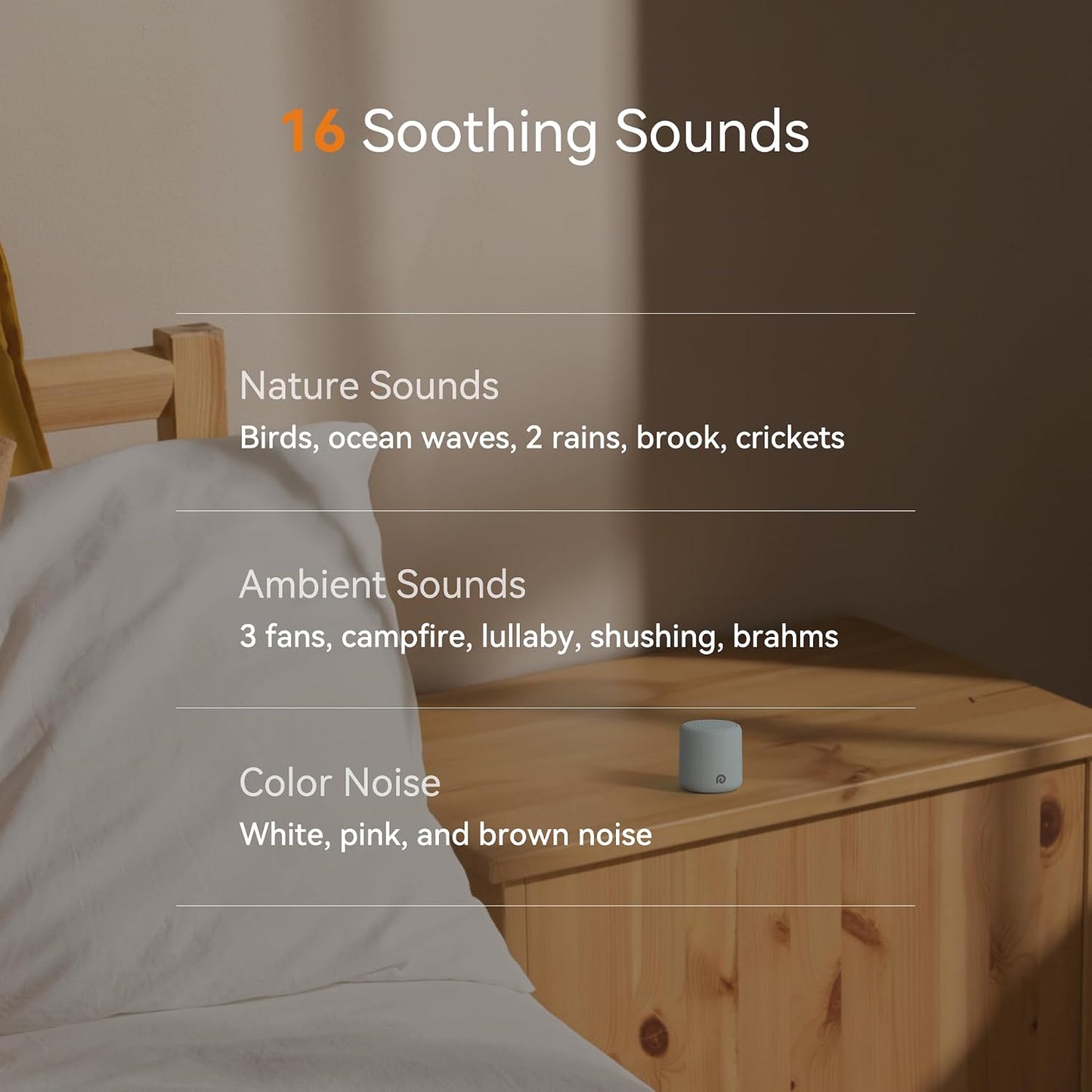 Dreamegg Portable White Noise Machine, 1000mAh Battery, Travel Sleep, Cream | Egg-Sized, 16 Sounds, USB-C, Timer, Baby & Adults, Office Privacy, Gift Use