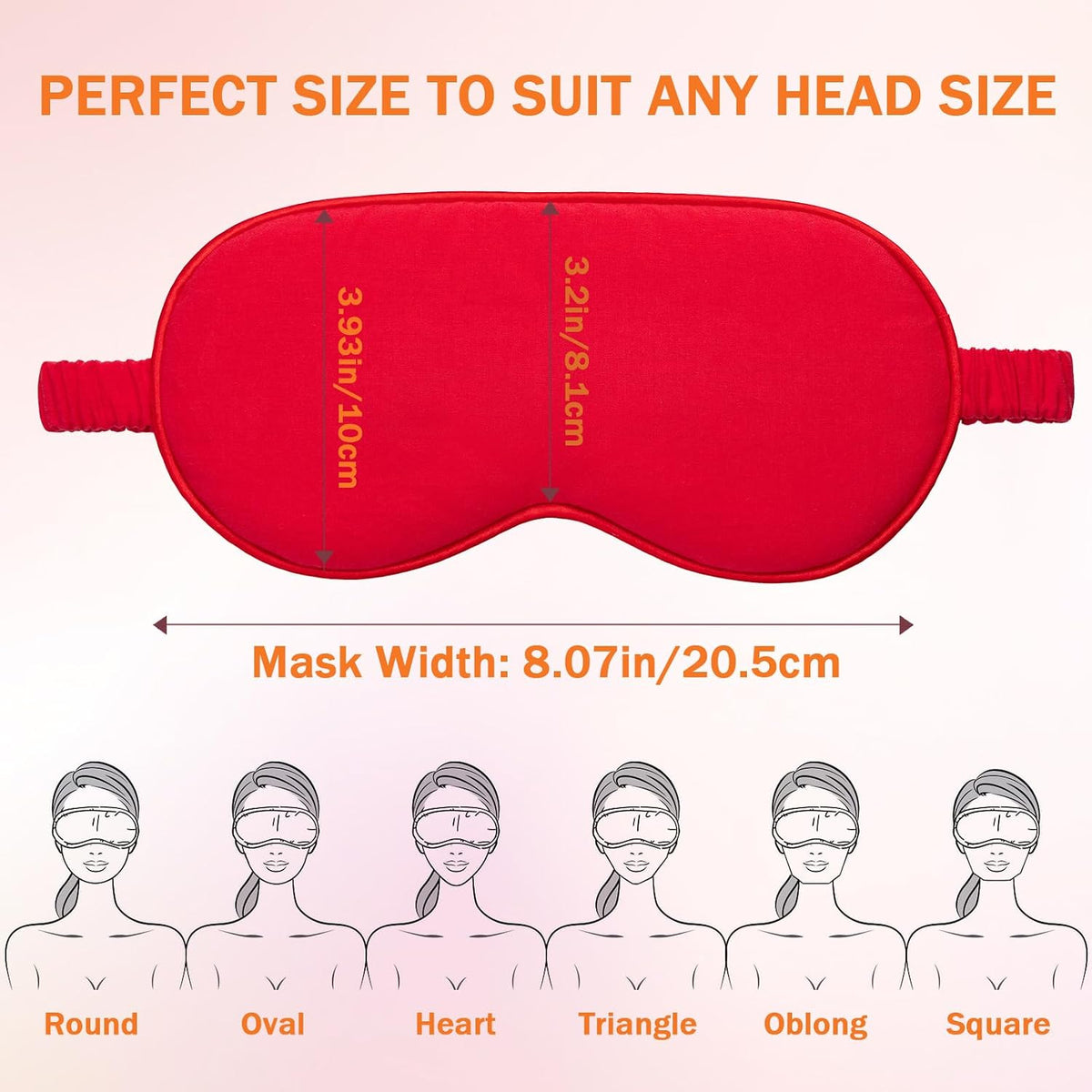 Amrules 2 Pack Silk Sleep Mask Set Adjustable, Blush Pink & Black