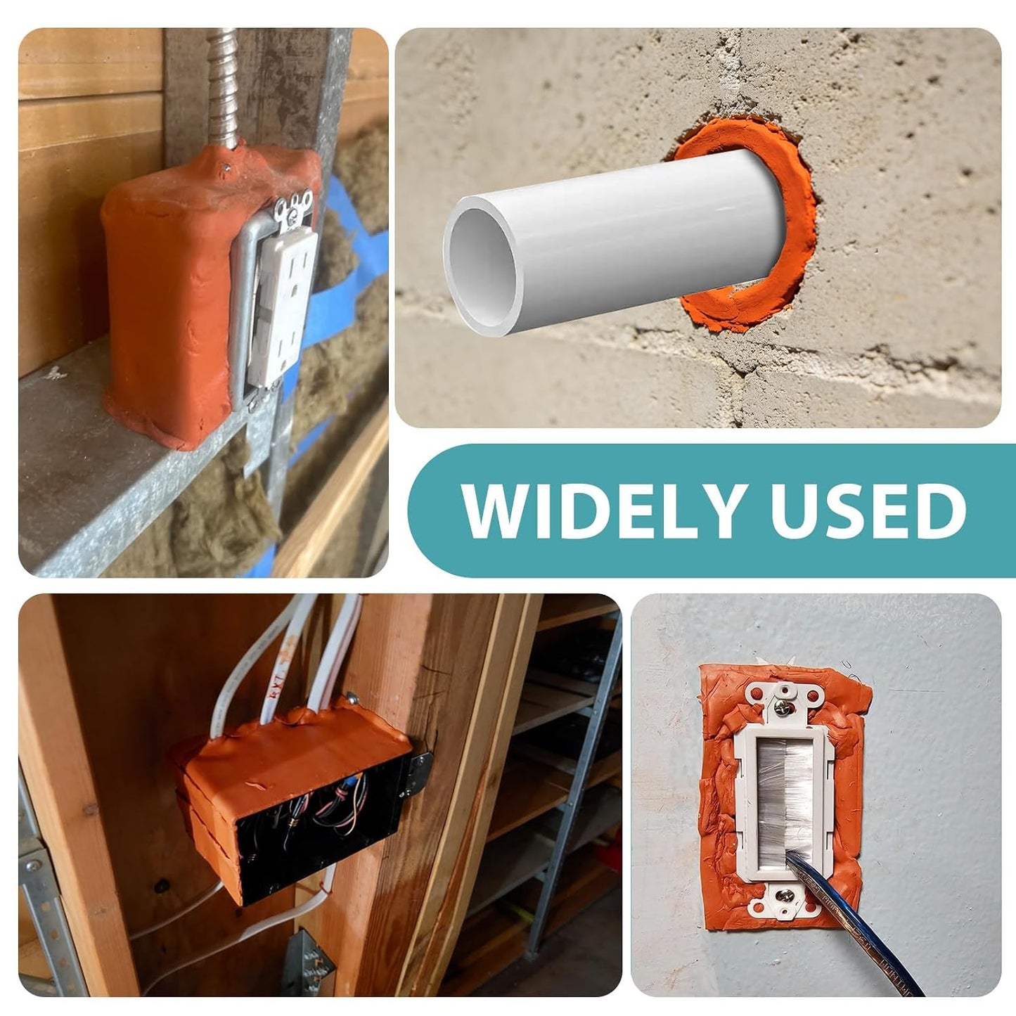 10Pcs Fire Putty Electrical Pads, 7”x7” Fire Barrier Pad, Acoustic Putty Pad with Disposable Gloves, Moldable Firestop Adhesive for Wall Openings, Soundproofing, Electrical Boxes (10pcs)