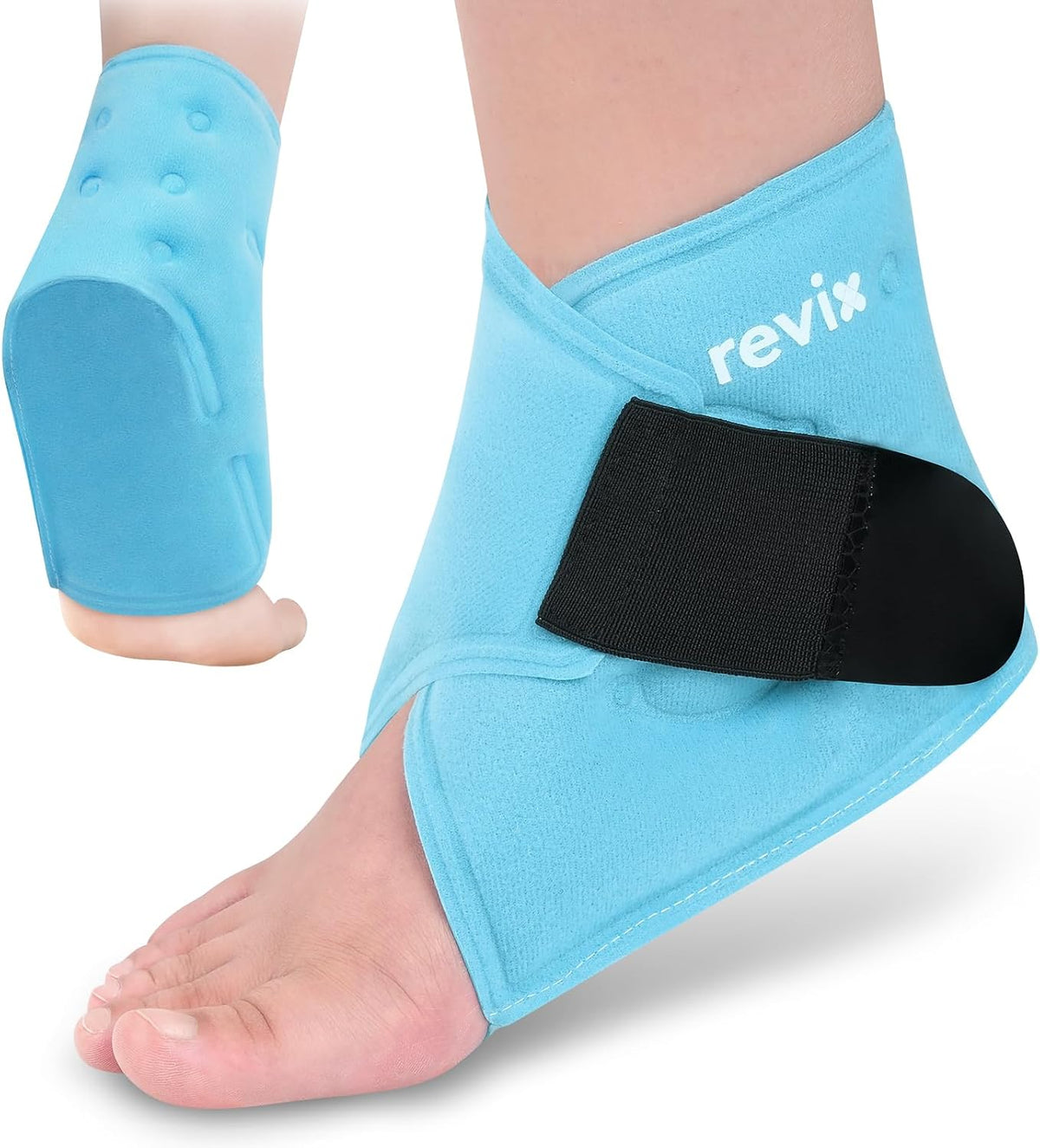 REVIX Ankle Ice Pack Wrap for Plantar Fasciitis & Foot Pain Relief