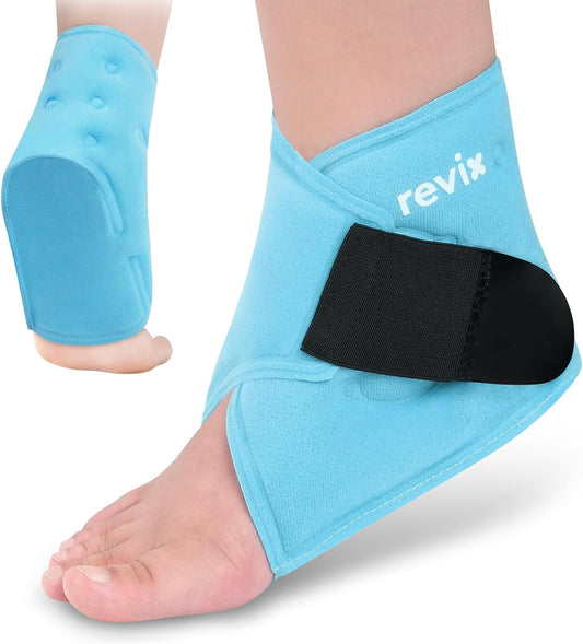 REVIX Ankle Ice Pack Wrap for Plantar Fasciitis & Foot Pain Relief