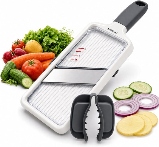 ZKIRON Adjustable Handheld Mandoline Slicer for Kitchen, Ready to Use