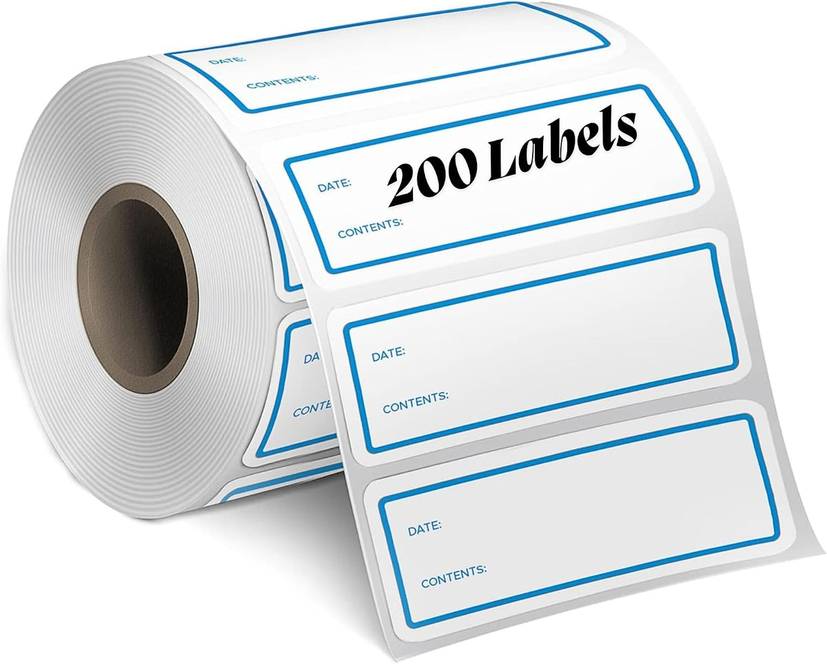 Tafura Freezer Food Labels, 200 Count, 1 x 3 Inch, Removable