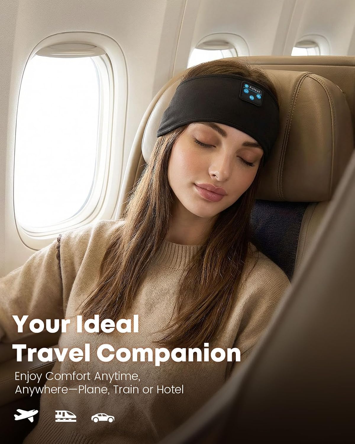 Sleep Headphones Bluetooth 5.4 Headband, Wireless Sleep Headphones with Ultra-Thin HD Stereo Speakers for Side Sleepers, Sweatproof Sports Headband for Workout Yoga Running Cool Gadget Unique Gifts
