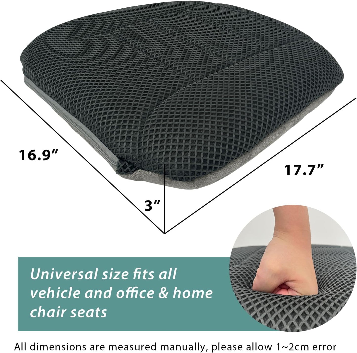 AEROiVi Car Seat Cushion Breathable Mesh Non-Slip Comfort Seat Truck Office | Car Seat pad for Driving 3D Air Mesh Car Seat Protector Works with Truck SUV and Office Chair Home Quick Drying Washable