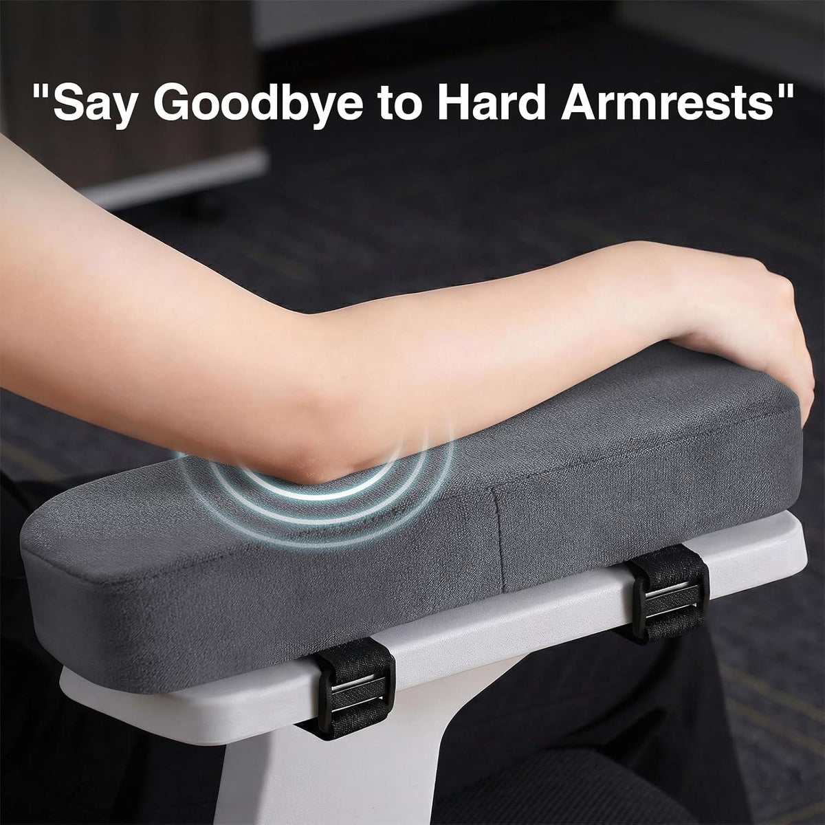 Smiry Memory Foam Office Chair Armrest Pads, Non-Slip Armrest Cushion