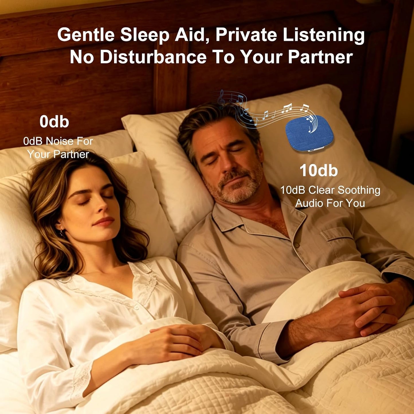 Pillow Speaker, Under Pillow Mellow Sleep Speakers Bluetooth White Noise Machine for Sleeping Side Sleepers, Flat Sleeper with Smart APP Built-in Sleep Music, Gifts for Adults Teens (Blue)
