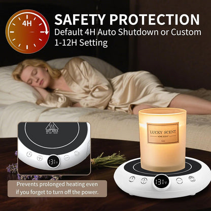 Coffee Mug Warmer, Valentines Day Gifts for Her Wife Girlfriend Daughter Him, Electric Cup Warmer for Desk, Candle Warmer Plate 8-Temp Setting & 1-12H Timer, Birthday Gifts for Women Men