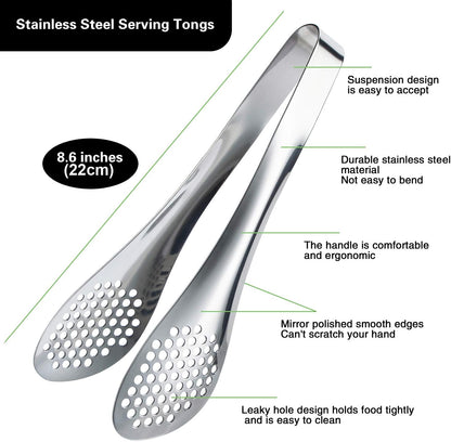 MSY BIGSUNNY 9 inch Buffet Tongs, Set of 2 Stainless Steel Food Serving Tongs