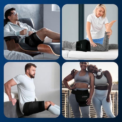 Comfytemp Hip Ice Pack Wrap for Sciatica Pain Relief, Hip Replacement Kit After Surgery, Reusable Gel Ice Pack for Injuries, Hot Cold Compress Recovery Items, Fathers Day Dad Gifts for Men, Blue (S/M)