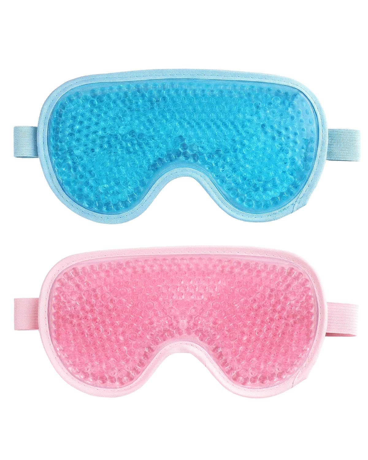 Cooling Gel Eye Mask for Puffy Eyes, 2 Pack Reusable Cooling Eye Mask for Migraine, Headache, Dark Circles, Dry Swollen Eyes, Sinus Pain