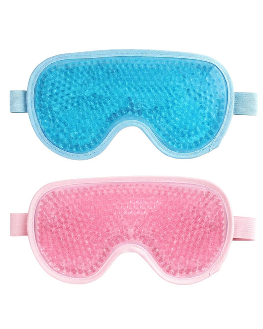 Cooling Gel Eye Mask for Puffy Eyes, 2 Pack Reusable Cooling Eye Mask for Migraine, Headache, Dark Circles, Dry Swollen Eyes, Sinus Pain