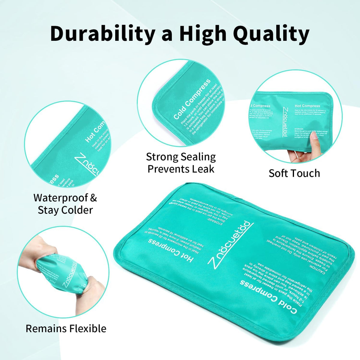 Gel Ice Packs for Injuries Reusable 2 Packs Hot Cold Gel Wrap with Strap