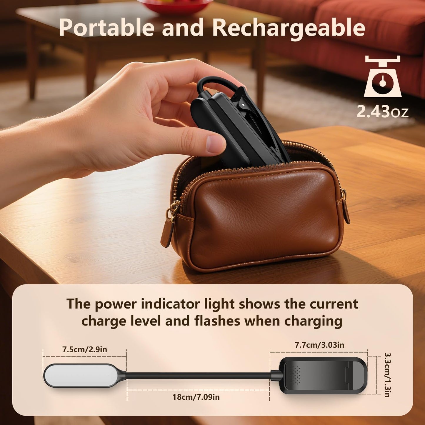 20 Led Book Light Clip On, USB Rechargeable Reading Light, Eye Caring 3 Color Temperatures, Adjustable Brightness, Portable, Sturdy Clamp Light Suitable for Traveling and People Studying Etc. (White1)