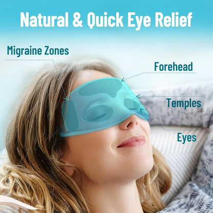Cooling Eye Mask, Cold Eye Mask for Puffiness, Reusable Ice Eye Masks for Dark Circles And Puffy Eyes, Relieve Your Migraines and Headaches with Gel Eye Masks Therapy, Long-Lasting Comfort, Light Blue