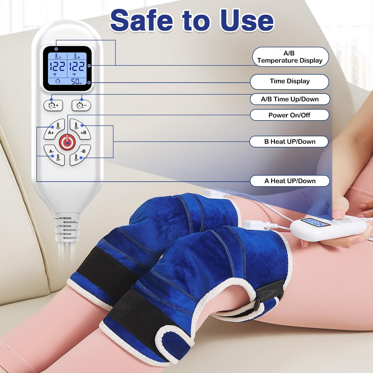 Foot Warmer, Electric Heating Pad for Foot&Ankle Pain Relie Fast Heating | Auto Shut Off Double Sided Heated Feet Warmer with Adjustable Temp for All Day Use to Relieve Achilles Tendonitis(1-Pack)