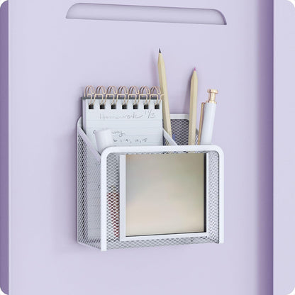 U Brands Magnetic Locker Cup with Mirror, Magnetic Pencil Holder, Purple