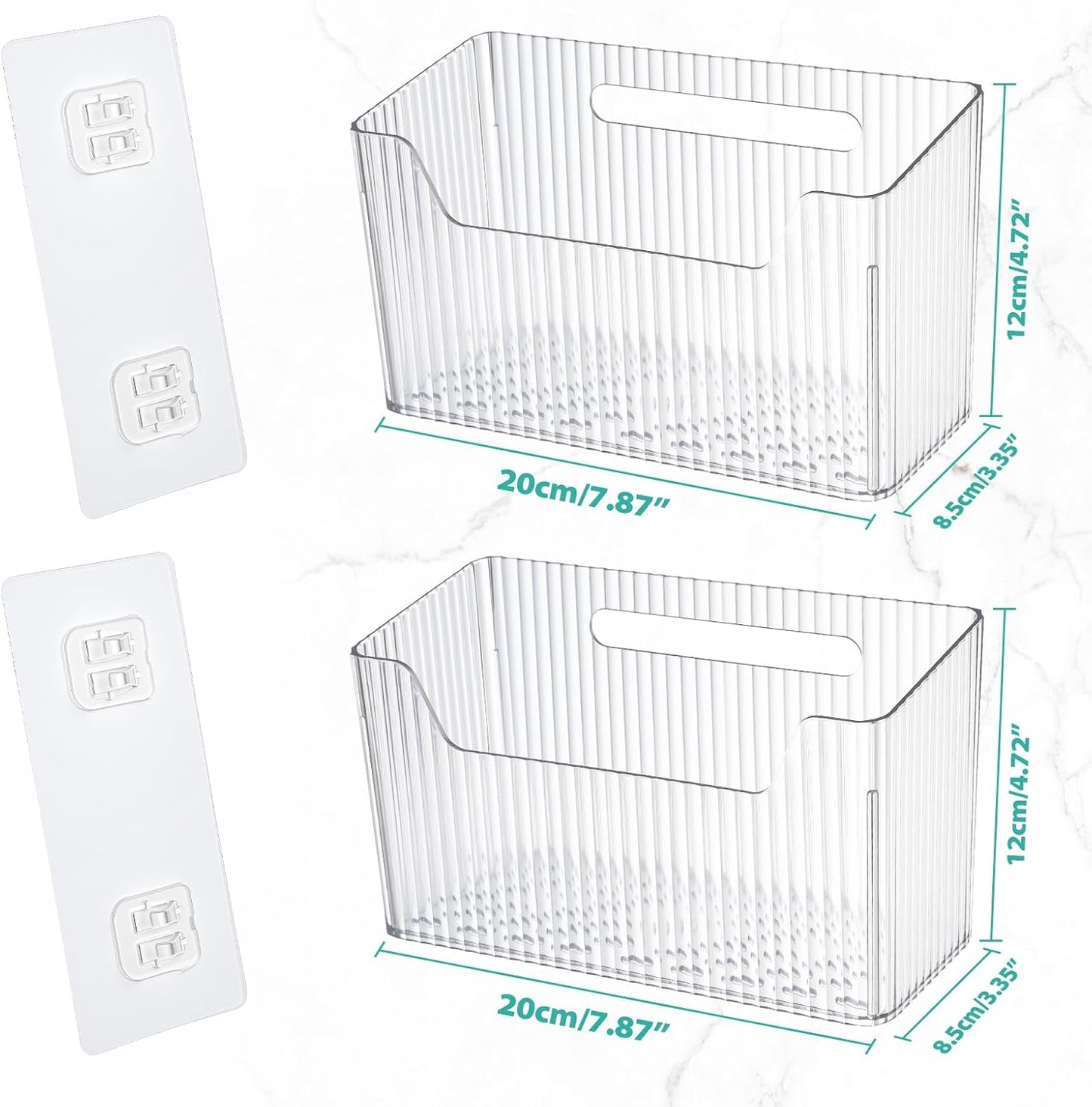 Sinnsally 2 Pack Cabinet Door Organizer,Self Adhesive Lid Organizers Inside Cabinet Storage Boxes,Hanging Storage Basket Organizer Wall Mounted Pantry Caddy Cup Holder for Kitchen,Fridge,Bathroom