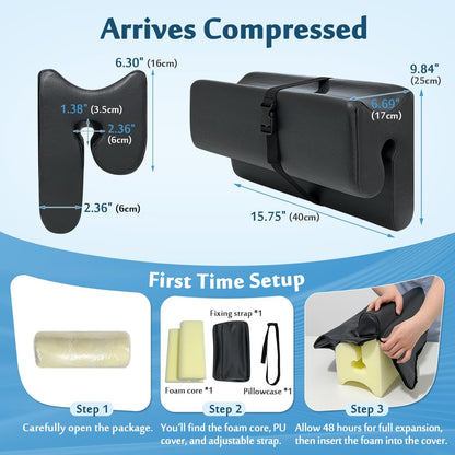 AOSSA Wheelchair Armrest Pad with Lateral Support, Arm Trough Cushion for Wheelchair Attachment, Ergonomic Arm Rest Elbow Pillow for Torso Side Leaning, Foam Arm Platform for Elderly (11")
