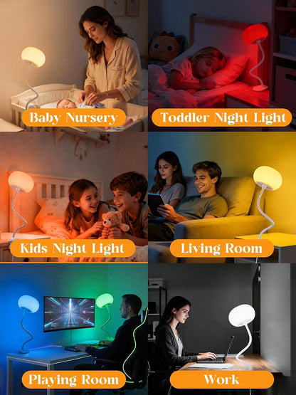 Clip on Lamp, 10 RGB Colors+10 Brightness Clip on Desk Lamp for Dorm Lamp