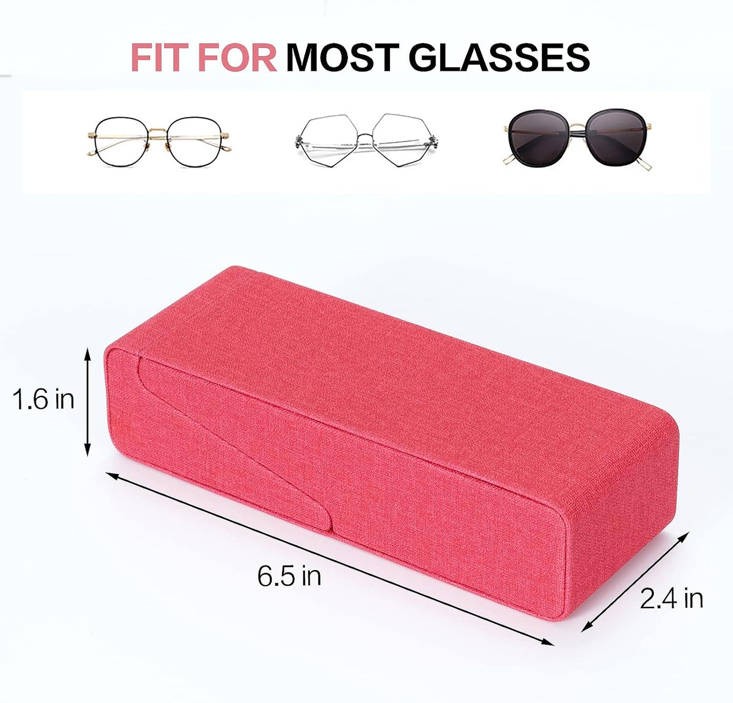Vemiss Flip-top Glasses Case, Hard Shell Eyeglass Cases & Phone Stand | Unfolds As Phone/Pen Holder. For Desk, Nightstand, Vintage PU Leather, Eye Glass Case for Men Women