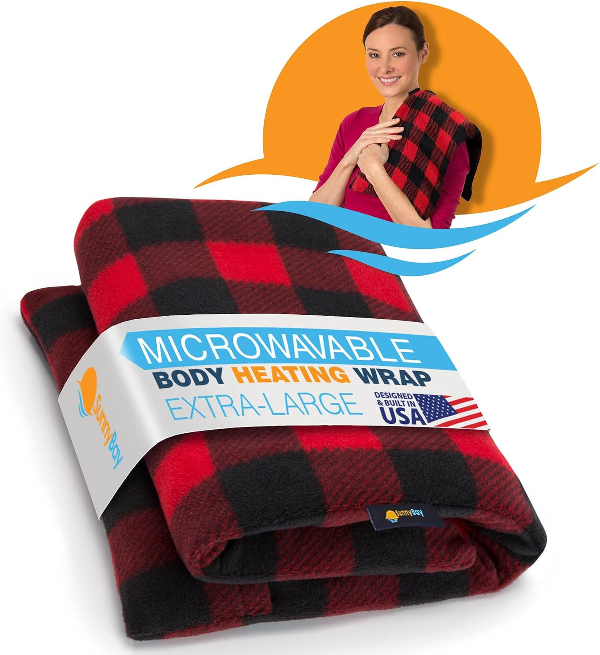 SunnyBay Extra Large Heating Pad, 10x24 inch, 2.8 lb, Navy Blue