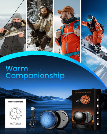 AJVV Hand Warmers Rechargeable 2 Pack丨Electric Hand Warmer, Up to 24hrs & 3s Fast Heating, Magnetic Portable Handwarmers, for Men, Kids, Raynauds, Hunting, Ski