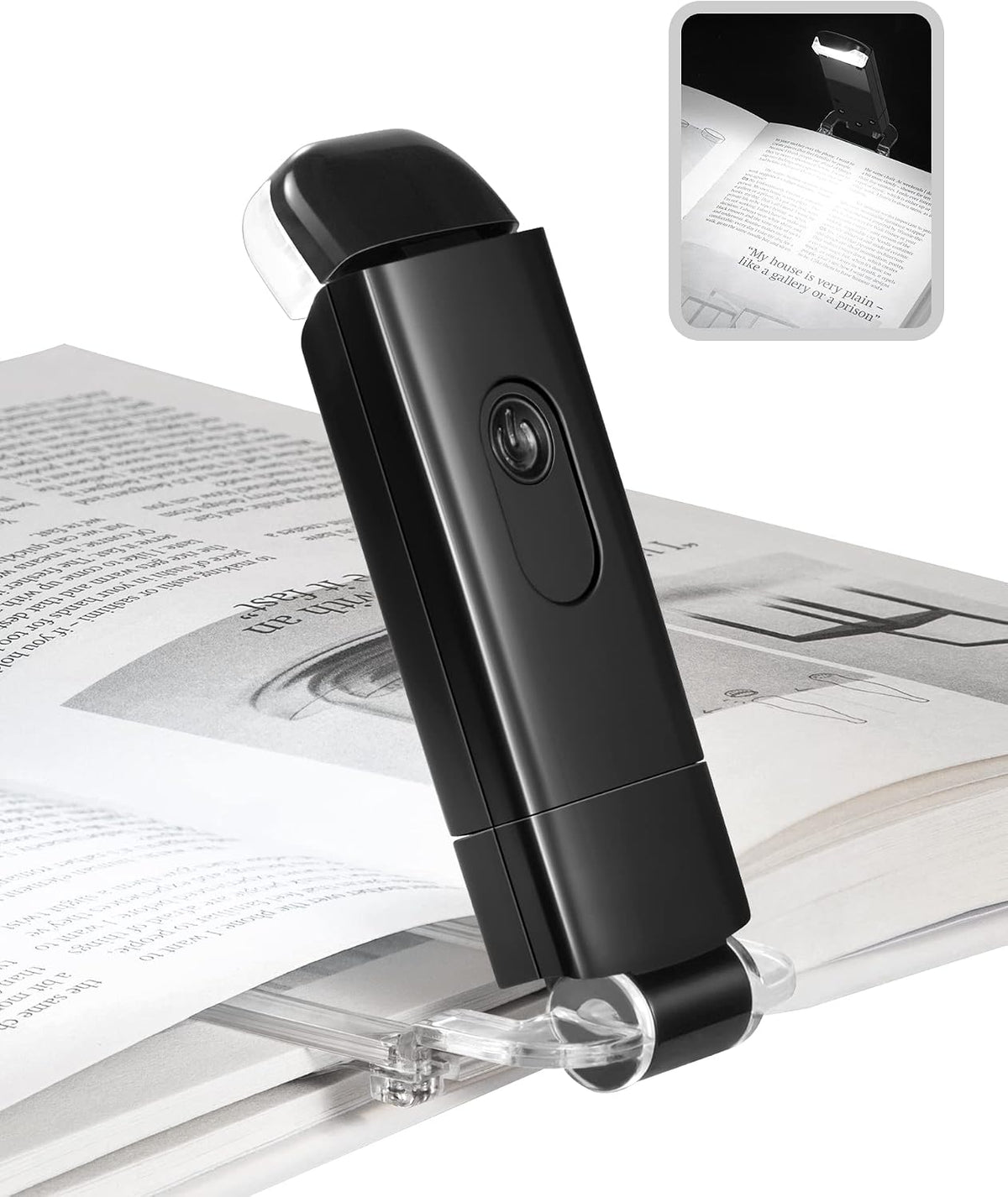 DEWENWILS USB Rechargeable Book Reading Light, Clip on Book Light (Blue)