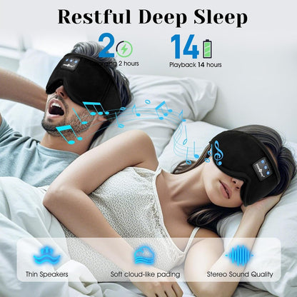 MUSICOZY 3D Sleep Headphones Bluetooth 5.4 Sleep Mask with HD Speakers