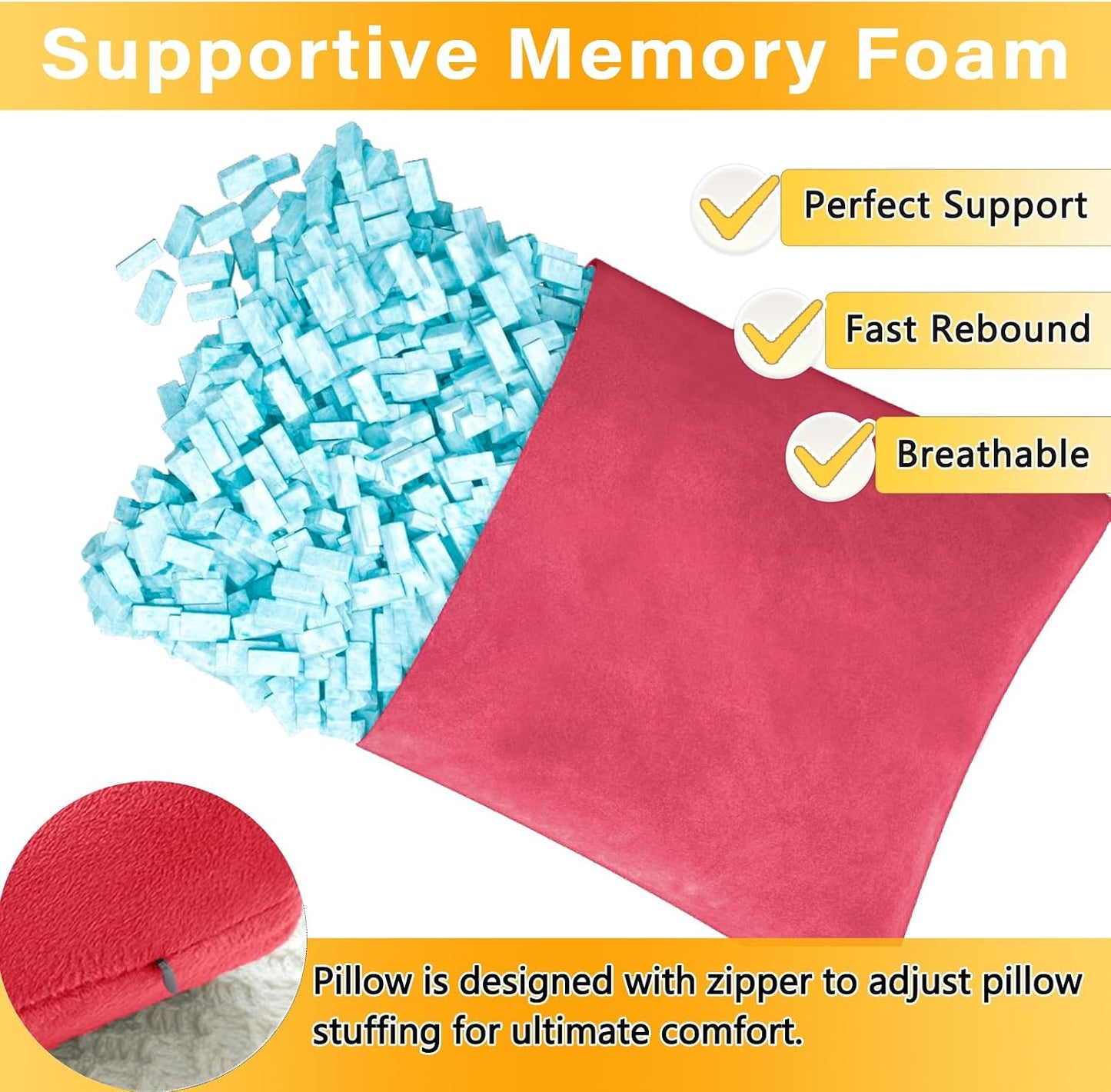 1 MIDDLE ONE 2 Pack Small Pillow, Memory Foam Mini Pillow 11 X 7 Inches for Travel, Sleeping, Nap and Neck, Knee, Lumbar Support, Tiny Cushion for Pet, Dogs (Grey)