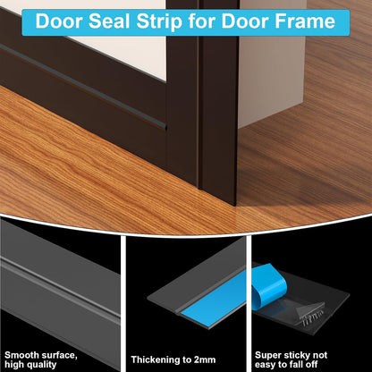 Weather Stripping Door Seal, 20 Ft Shower Door Seal, Clear, 1 in | Flexible door sweep for frames, fits doors, windows, and glass showers, seals gaps up to 0.5", blocks air leaks and dust