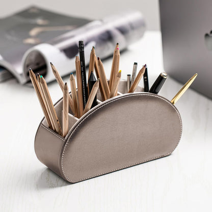 Remote Control Holders Organizer Box with 5 Compartment PU Leather Caddy | Multi-functional Office Desk Storage Caddy Store Tv Remote for Media Player,Brush,Pencil,Glassees&Office Supplies