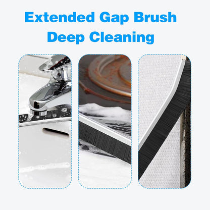 Crevice Cleaning Brush 9-Pack - Heavy Duty Hard Bristle Gap Brush for Deep Cleaning - Ultra-Thin Window Track Cleaning Tool for Shower Grout