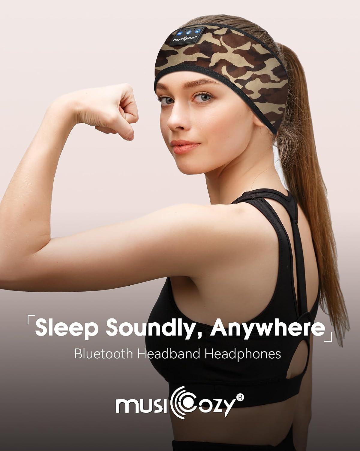 MUSICOZY Sleep Headphones Bluetooth Headband Headphones for Side Sleepers