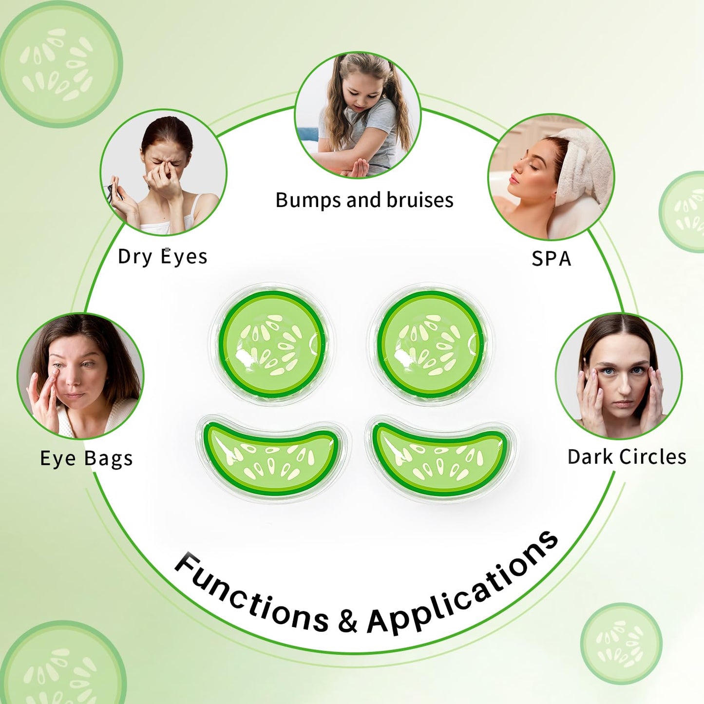 ZNÖCUETÖD Gel Ice Pack Reusable Cooling Eye Pads and Under Eye Patches,Eye Hot Cold Treatment Pack for Redness,Pain Relief and Eye Relax