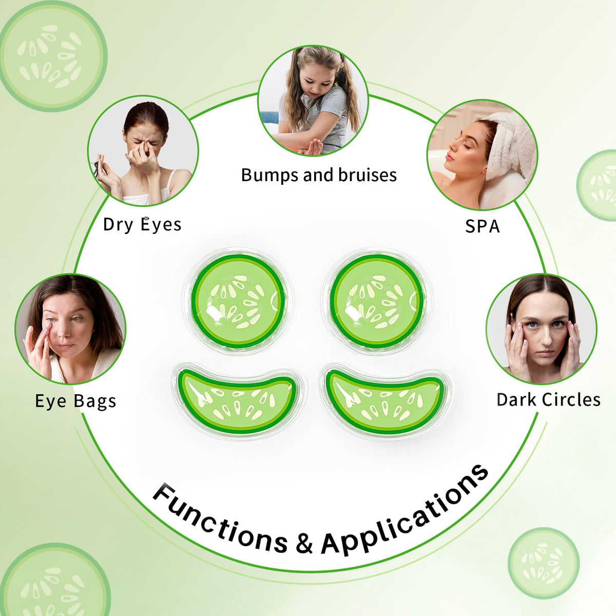ZNÖCUETÖD Gel Ice Pack Reusable Cooling Eye Pads and Under Eye Patches
